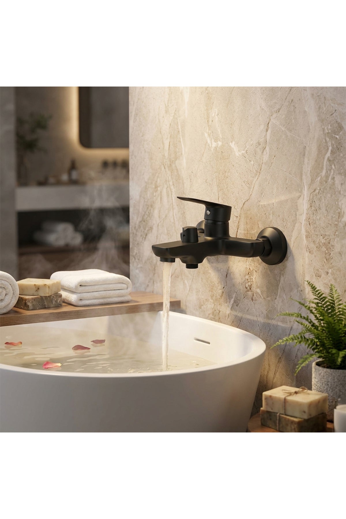 Fleko Mob Black Siyah Banyo Bataryası