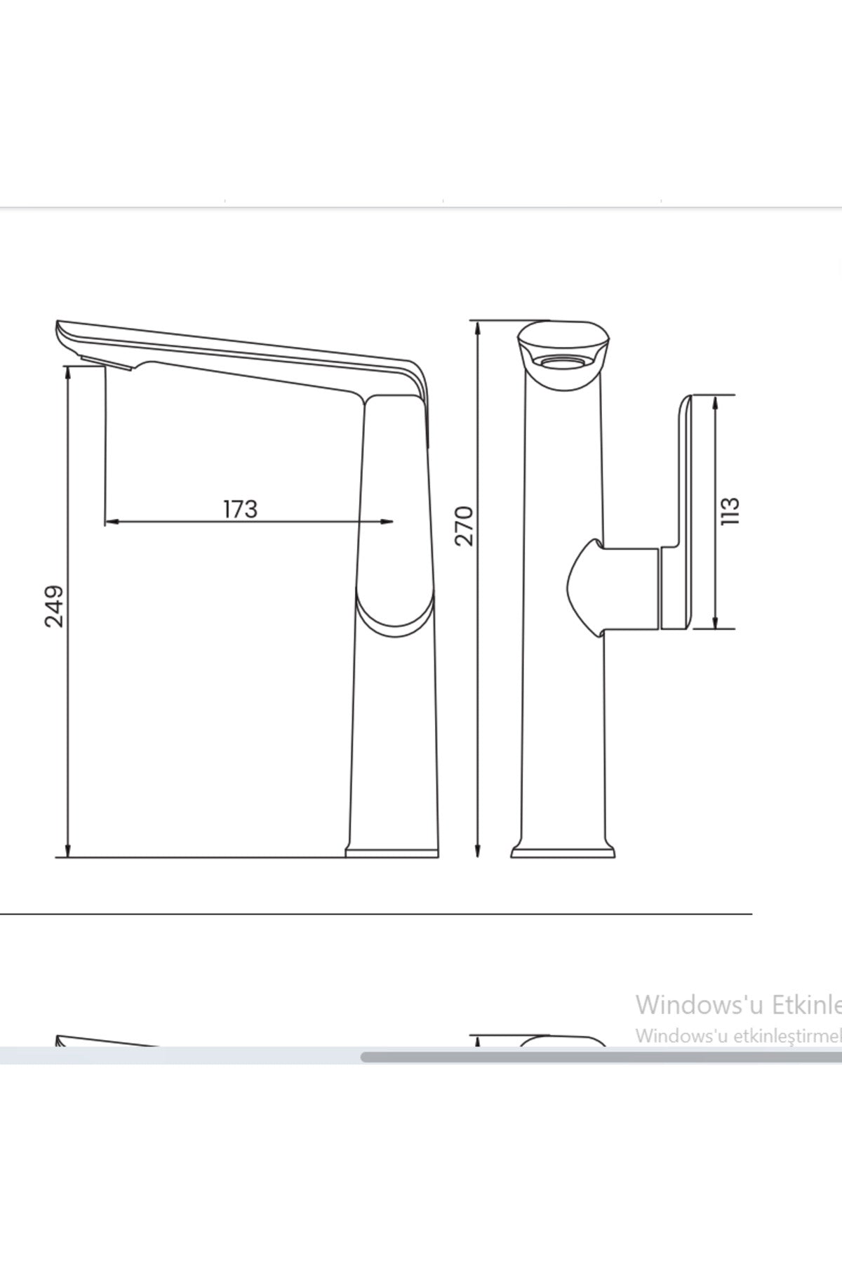 Fleko Gloria Antrasit Tall Lavabo Bataryası