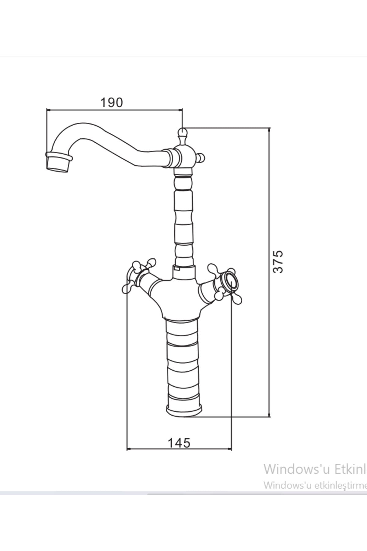 Fleko Hisar V2 Antik Tall Lavabo Bataryası