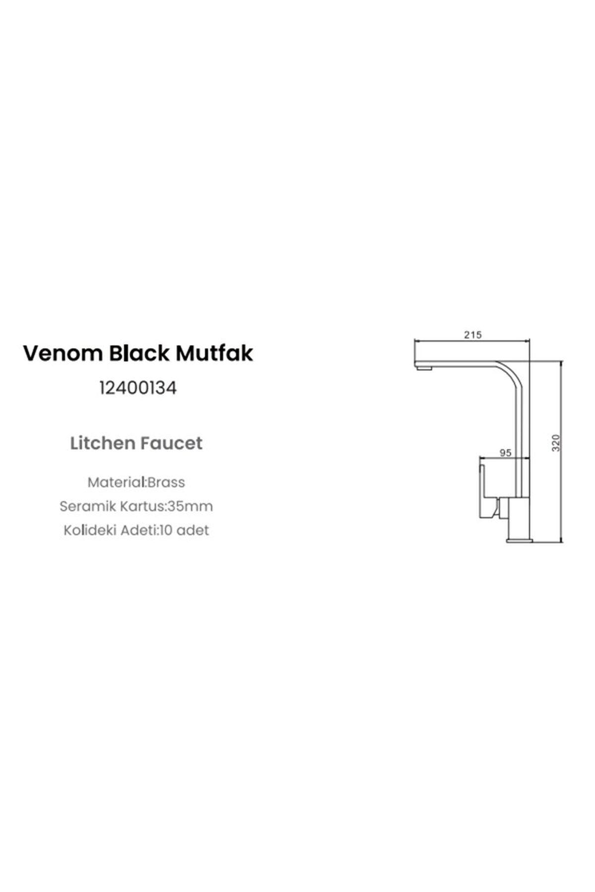 Fleko Venom Antrasit Mutfak Bataryası