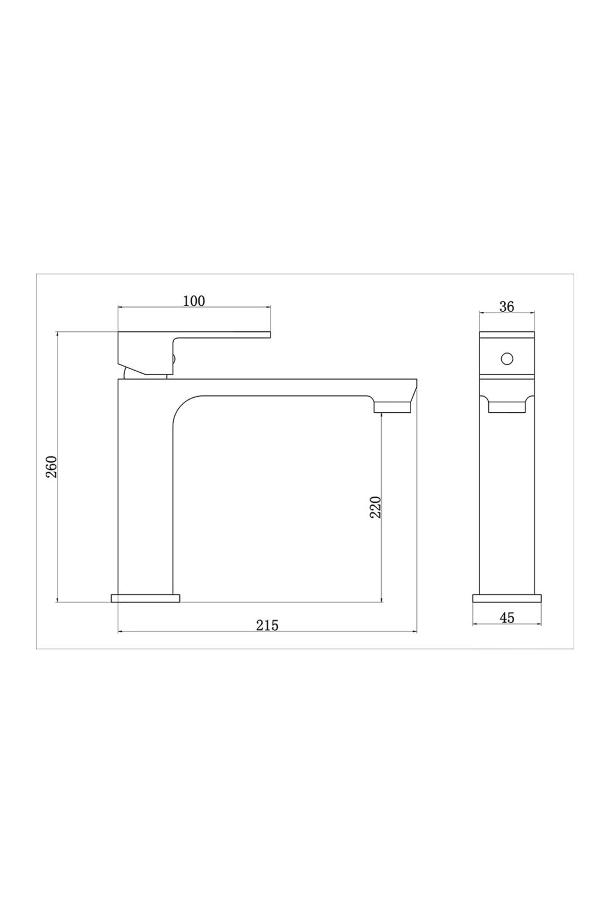 Fleko Levi Black Tall Siyah Lavabo Bataryası