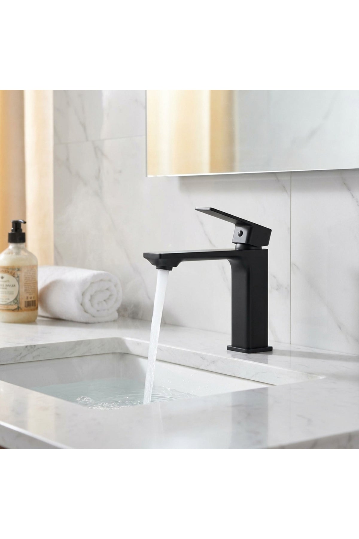 Fleko Levi Black Siyah Lavabo Bataryası