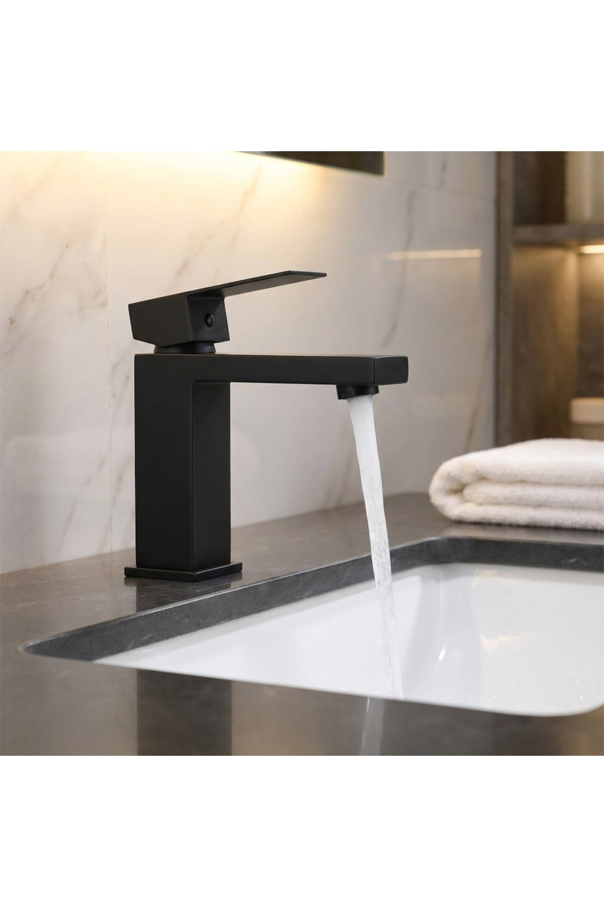 Fleko Rio Black Siyah Lavabo Bataryası